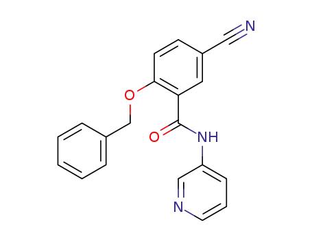 Molecular Structure of 1285513-43-0 (2-(benzyloxy)-5-cyano-N-(pyridin-3-yl)benzamide)