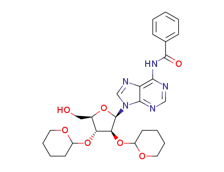 6-N-benzoyl-2',3'-O-bis-tetrahydropyranyl-β-D-arabinoadenosine