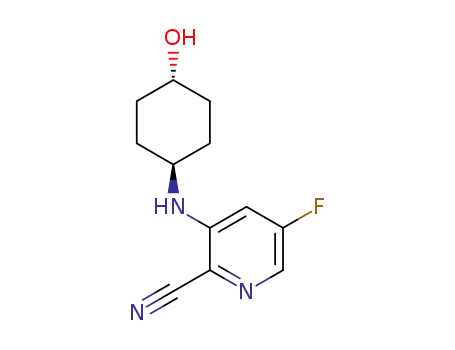 2-cyano-5-fluoro-3-(4-trans-hydroxycyclohexylamino)pyridine