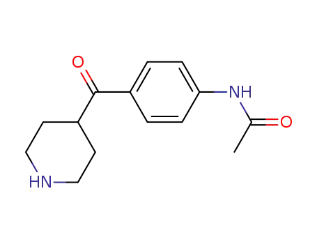 Molecular Structure of 124035-23-0 (N-[4-(PIPERIDIN-4-YLCARBONYL)PHENYL]ACETAMIDE 97)