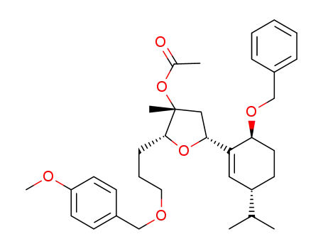 (2R,3R,5R)-5-[(3R,6S)-6-(benzyloxy)-3-isopropylcyclohex-1-enyl]-2-[3-(4-methoxybenzyloxy)-propyl]-3-methyltetrahydrofuran-3-yl acetate