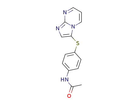 Molecular Structure of 1205121-73-8 (N-[4-(imidazo[1,2-a]pyrimidin-3-ylsulphanyl)phenyl]acetamide)