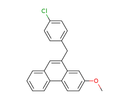 Molecular Structure of 1332500-59-0 (10-(4-chlorobenzyl)-2-methoxyphenanthrene)