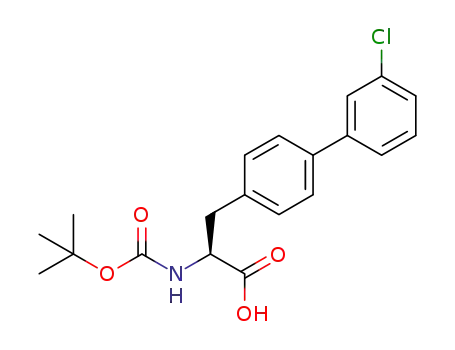 Molecular Structure of 1282042-79-8 ((S)-2-(tert-butoxycarbonyl)amino-3-(3'-chlorobiphenyl-4-yl)propionic acid)