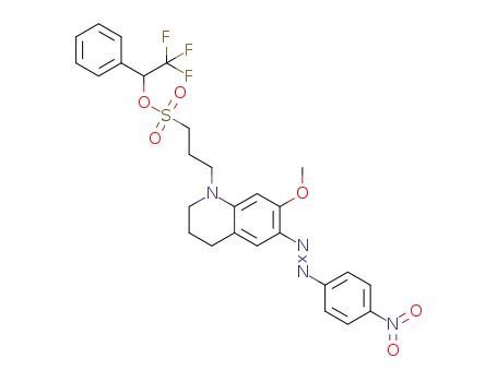 3-(7-methoxy-6-(4-nitrophenylazo)-3,4-dihydro-2H-quinolin-1-yl)propane-1-sulfonic acid 2,2,2-trifluoro-1-phenylethyl ester