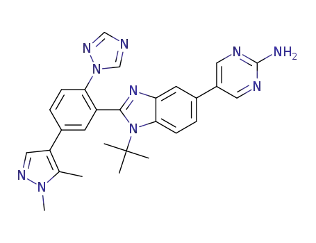5-{1-tert-butyl-2-[5-(1,5-dimethyl-1H-pyrazol-4-yl)-2-[1,2,4]triazol-1-yl-phenyl]-1H-benzoimidazol-5-yl}pyrimidin-2-ylamine