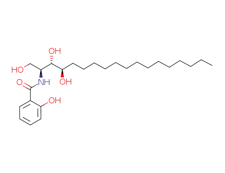 Molecular Structure of 212908-67-3 (Benzamide,
N-[(1S,2S,3R)-2,3-dihydroxy-1-(hydroxymethyl)heptadecyl]-2-hydroxy-)