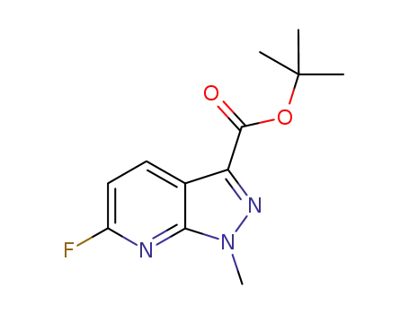 Molecular Structure of 1159982-24-7 (tert-butyl 6-fluoro-1-methyl-1H-pyrazolo[3,4-b]pyridine-3-carboxylate)
