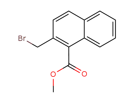 Molecular Structure of 2417-76-7 (1-Naphthalenecarboxylic acid, 2-(bromomethyl)-, methyl ester)