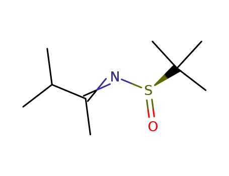 Molecular Structure of 866993-51-3 ((R)-N-(3-methylbutan-2-ylidene)-2-methylpropane-2-sulfinamide)