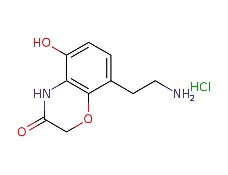 Molecular Structure of 1035229-35-6 (8-(2-Aminoethyl)-5-hydroxy-2H-benzo[b][1,4]oxazin-3(4H)-one hydrochloride)