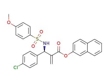 Molecular Structure of 1268833-26-6 ((R)-naphthalen-2-yl 2-((4-chlorophenyl)(4-methoxyphenylsulfonamido)methyl)acrylate)