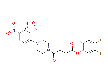 Molecular Structure of 1269638-06-3 (4-[4-(7-nitrobenzo[1,2,5]oxadiazol-4-yl)piperazin-1-yl]-4-oxobutyric acid pentafluorophenyl ester)