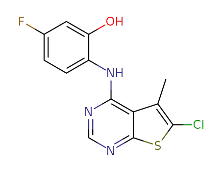 2-(6-chloro-5-methyl-thieno[2,3-d]pyrimidin-4-ylamino)-5-fluorophenol