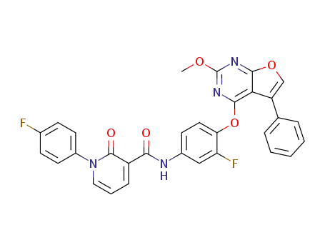 N-(3-fluoro-4-(2-methoxy-5-phenylfuro[2,3-d]pyrimidin-4-yloxy)phenyl)-1-(4-fluorophenyl)-2-oxo-1,2-dihydropyridine-3-carboxamide