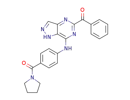 (4-((5-benzoyl-1H-pyrazolo[4,3-d]pyrimidin-7-yl)amino)phenyl)(pyrrolidin-1-yl)methanone