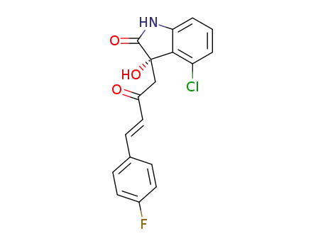 Molecular Structure of 1373957-62-0 ((S)-4-chloro-3-((E)-4-(4-fluorophenyl)-2-oxobut-3-enyl)-3-hydroxyindolin-2-one)
