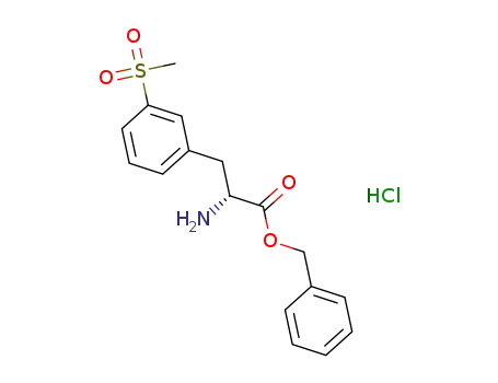 Molecular Structure of 2049127-88-8 ((R)-Benzyl 2-amino-3-(3-(methylsulfonyl)phenyl)propanoate hydrochloride)
