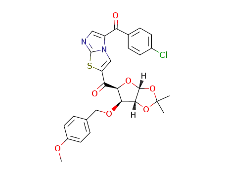 3-(1,2-O-isopropylidene-3-O-p-methoxybenzyl-α-D-xylofuranos-5-ulo-5-yl)-5-(p-chlorobenzoyl)imidazo[2,1-b]thiazole