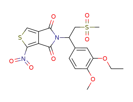 Molecular Structure of 1255908-80-5 (5-(1-(3-ethoxy-4-methoxyphenyl)-2-(methylsulfonyl)ethyl)-1-nitro-5H-thiopheno[3,4-c]pyrrole-4,6-dione)
