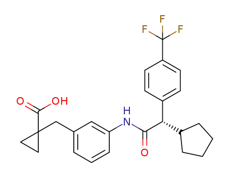 (+)-1-[3-({(2S)-2-cyclopentyl-2-[4-(trifluoromethyl)phenyl]acetyl}amino)benzyl]cyclopropane-carboxylic acid