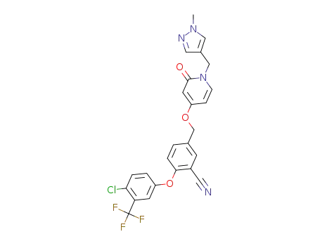 2-{[4-chloro-3-(trifluoromethyl)phenyl]oxy}-5-[({1-[(1-methyl-1H-pyrazol-4-yl)methyl]-2-oxo-1,2-dihydro-4-pyridinyl}oxy)methyl]benzonitrile
