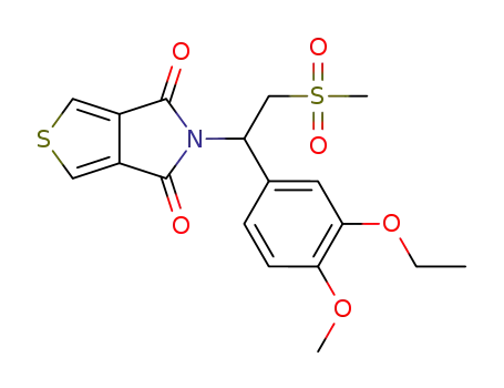 Molecular Structure of 1255908-83-8 (5-(1-(3-ethoxy-4-methoxyphenyl)-2-(methylsulfonyl)ethyl)-5H-thiopheno[3,4-c]pyrrole-4,6-dione)