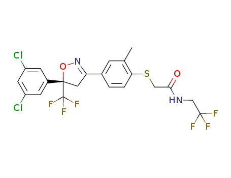2-{4-[(S)-5-(3,5-dichlorophenyl)-5-trifluoromethyl-4,5-dihydroisoxazol-3-yl]-2-methylphenylsulfanyl}-N-(2,2,2-trifluoroethyl)acetamide