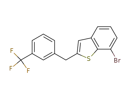 Molecular Structure of 1207970-72-6 (7-bromo-2-[3-(trifluoromethyl)benzyl]-1-benzothiophene)