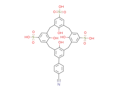 5-(4'-cyanophenyl)-25,26,27,28-tetrahydroxy-11,17,23-trisulfonatocalix[4]arene