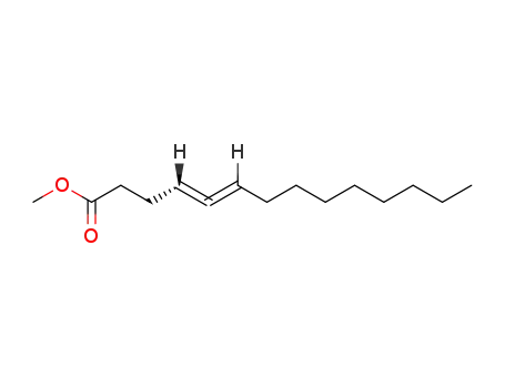 Molecular Structure of 60705-53-5 (4,5-Tetradecadienoic acid, methyl ester)