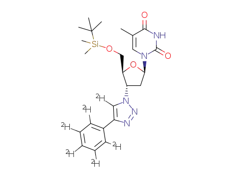 5′-O-(t-butyldimethylsilyl)-3′-deoxy-3′-(5-deutero-4-(phenyl-D<sub>5</sub>)-1H-1,2,3-triazol-1-yl)thymidine