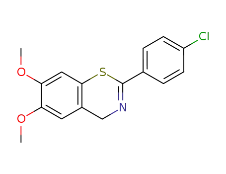 Molecular Structure of 65448-23-9 (4H-1,3-Benzothiazine, 2-(4-chlorophenyl)-6,7-dimethoxy-)