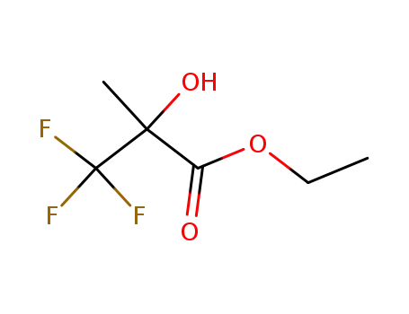 Molecular Structure of 107018-39-3 (ETHYL 2-HYDROXY-2-(TRIFLUOROMETHYL)PROPANOATE)