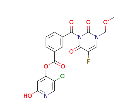 Molecular Structure of 1296176-94-7 (3-{3-[2-hydroxy-5-chloro-4-pyridyloxycarbonyl]benzoyl}-1-ethoxymethyl-5-fluorouracil)