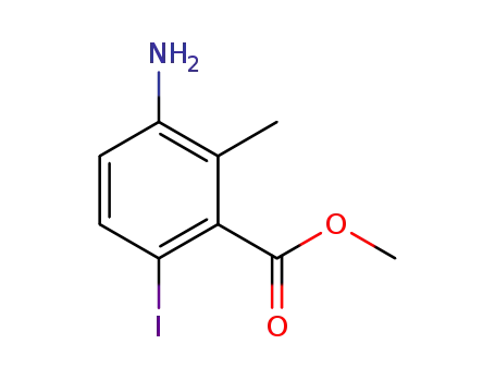 Molecular Structure of 1262235-97-1 (methyl 3-amino-6-iodo-2-methylbenzoate)