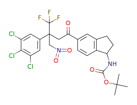 tert-butyl {5-[4,4,4-trifluoro-3-(nitromethyl)-3-(3,4,5-trichlorophenyl)-butanoyl]-2,3-dihydro-1H-inden-1-yl}carbamate