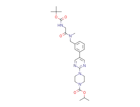 isopropyl 4-{5-[3-({[N-(tert-butoxycarbonyl)glycyl](methyl)amino}methyl)phenyl]pyrimidin-2-yl}piperazine-1-carboxylate