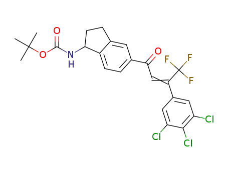 tert-butyl N-[5-[4,4,4-trifluoro-3-(3,4,5-trichlorophenyl)but-2-enoyl]indan-1-yl]carbamate