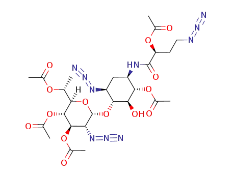 3',4',6',6-tetra-O-acetyl-2',3-diazido-1-N-[(S)-4-azido-2-O-acetyl-butanoyl]-6'-(R)-methyl-paromamine
