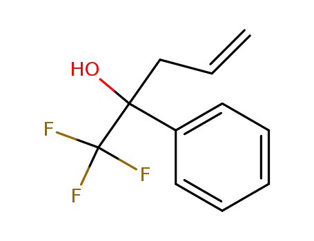 Molecular Structure of 130481-23-1 (Benzenemethanol, a-2-propenyl-a-(trifluoromethyl)-)