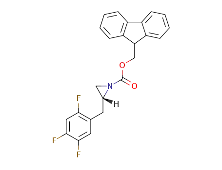 Molecular Structure of 1246960-21-3 ((R)-(9H-fluorene-9-yl)methyl 2-(2,4,5-trifluorobenzyl)aziridine-1-carboxylate)