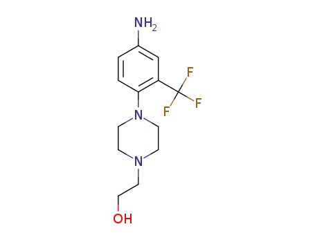 Molecular Structure of 1183251-84-4 (2-{4-[4-Amino-2-(trifluoromethyl)phenyl]-1-piperazinyl}-1-ethanol)