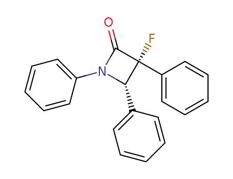 Molecular Structure of 138203-03-9 (2-Azetidinone, 3-fluoro-1,3,4-triphenyl-, cis-)
