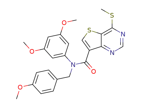 N-(3,5-dimethoxyphenyl)-N-(4-methoxybenzyl)-4-(methylthio)thieno[3,2-d]pyrimidine-7-carboxamide