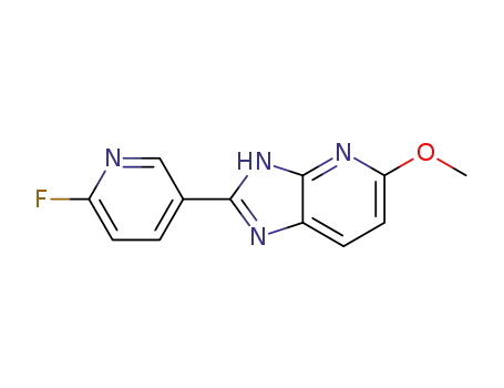 Molecular Structure of 1356386-00-9 (2-(6-fluoropyridin-3-yl)-5-methoxy-3H-imidazo[4,5-b]pyridine)
