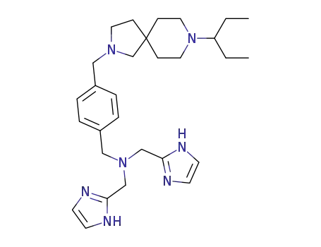1-(4-{(8-[1-ethylpropyl]-2,8-diazaspiro[4.5]decan-2-yl)methyl}phenyl)-N,N-bis(1H-imidazol-2-ylmethyl)methaneamine