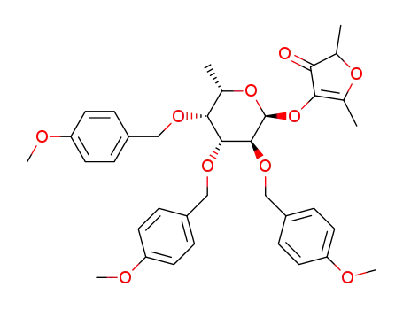 2,5-dimethyl-3-oxo-(2H)-furan-4-yl 2,3,4-tri-O-(4-methoxybenzyl)-α-L-fucopyranoside