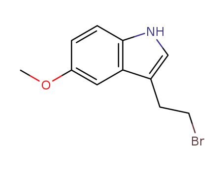 Molecular Structure of 18334-96-8 (1H-INDOLE,3-(2-BROMOETHYL)-5-METHOXY-)