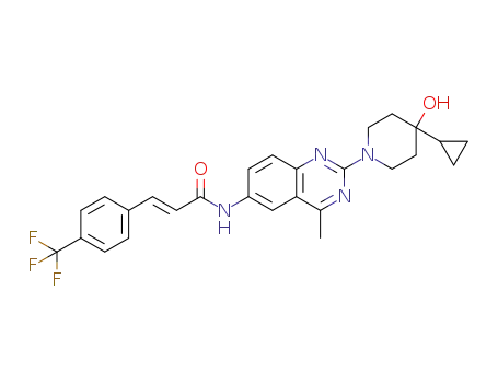(E)-N-(2-(4-cyclopropyl-4-hydroxypiperidin-1-yl)-4-methylquinazolin-6-yl)-3-(4-(trifluoromethyl)phenyl)acrylamide
